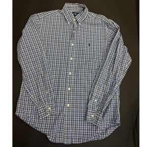Ralph Lauren Mens Plaid‎ Button Down Long Sleeve Shirt Casual Dress Shirt Medium